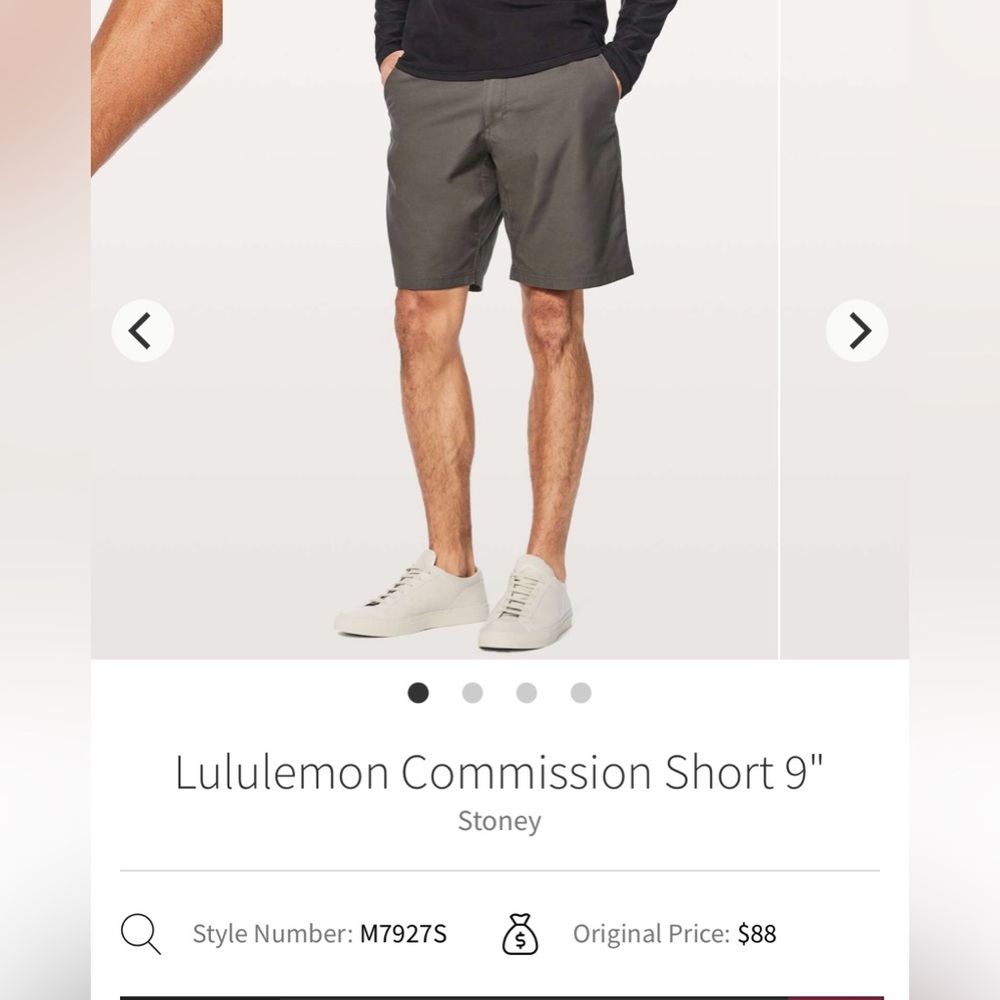 🍋Men’s Lululemon Commission Short 9” size 28 gray🍋